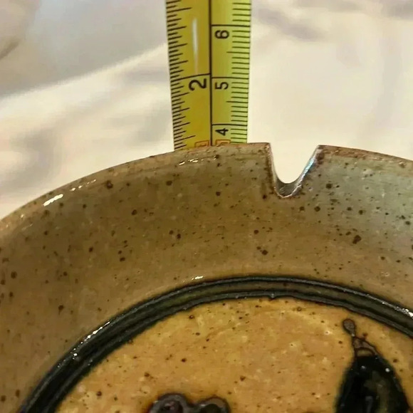 OTAGIRI Japanese Hand painted stoneware roadrunner ashtrays (2), mid-century MCM - Picture 10 of 10